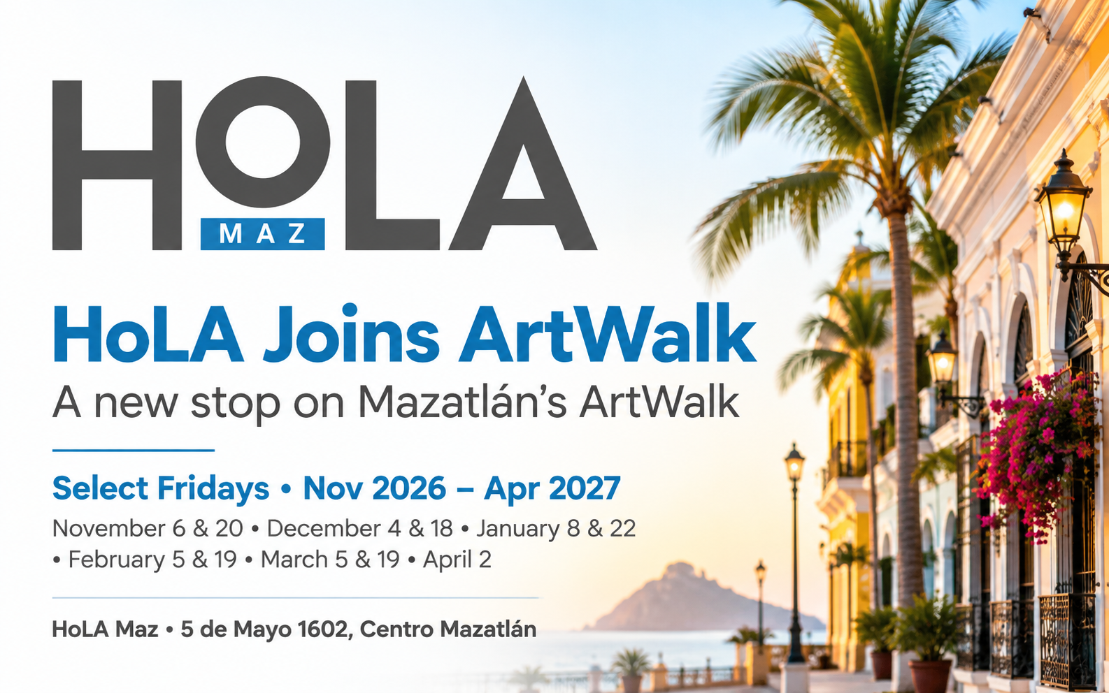 Artwalk HoLA Maz event graphic