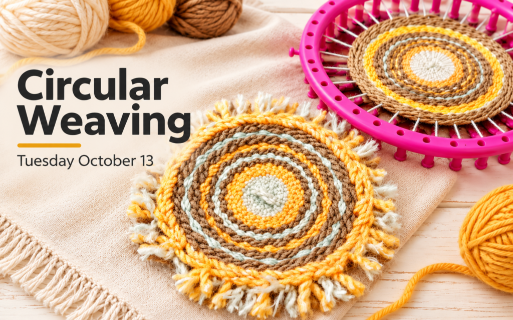 Circular Weaving Workshop HoLA Maz event graphic
